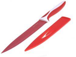 Ocelový nůž s keramickým povlakem Červený 33 cm - nízký - Nože s keramickým povrchem SMART COOK