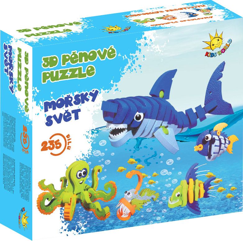 3D pěnové puzzle Mořský svět, 1 sada Kids World