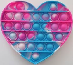 Pop it - Fidgetová antistresová hra - barevné srdce GMEX