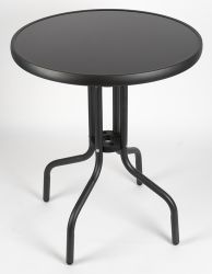 Zahradní stolek kovový se skleněnou deskou průměr 60 cm, samostatně Garden King