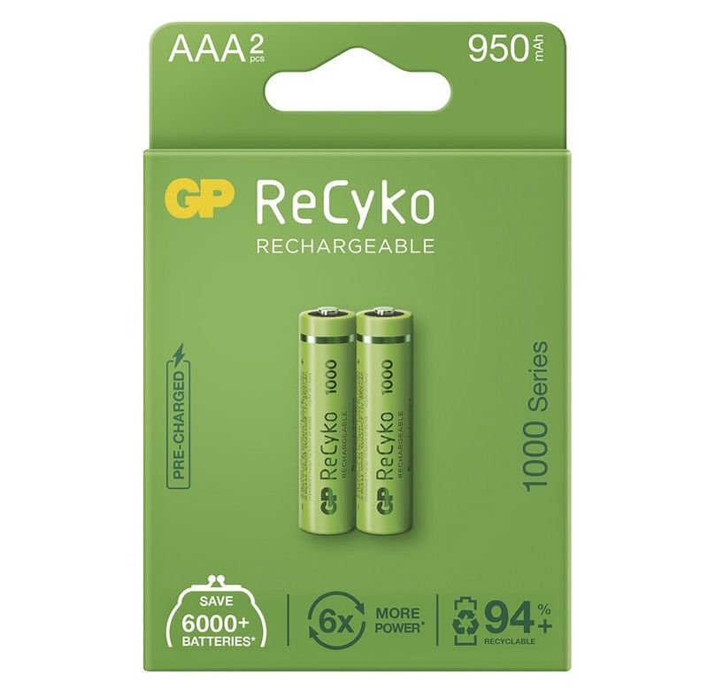 Nabíjecí baterie GP NiMH ReCyko+ AAA 2 ks, samostatně GP Batteries