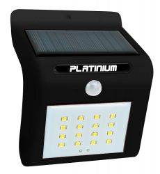 Nástěnné solární LED světlo s detektorem pohybu, samostatně - bílá Platinium