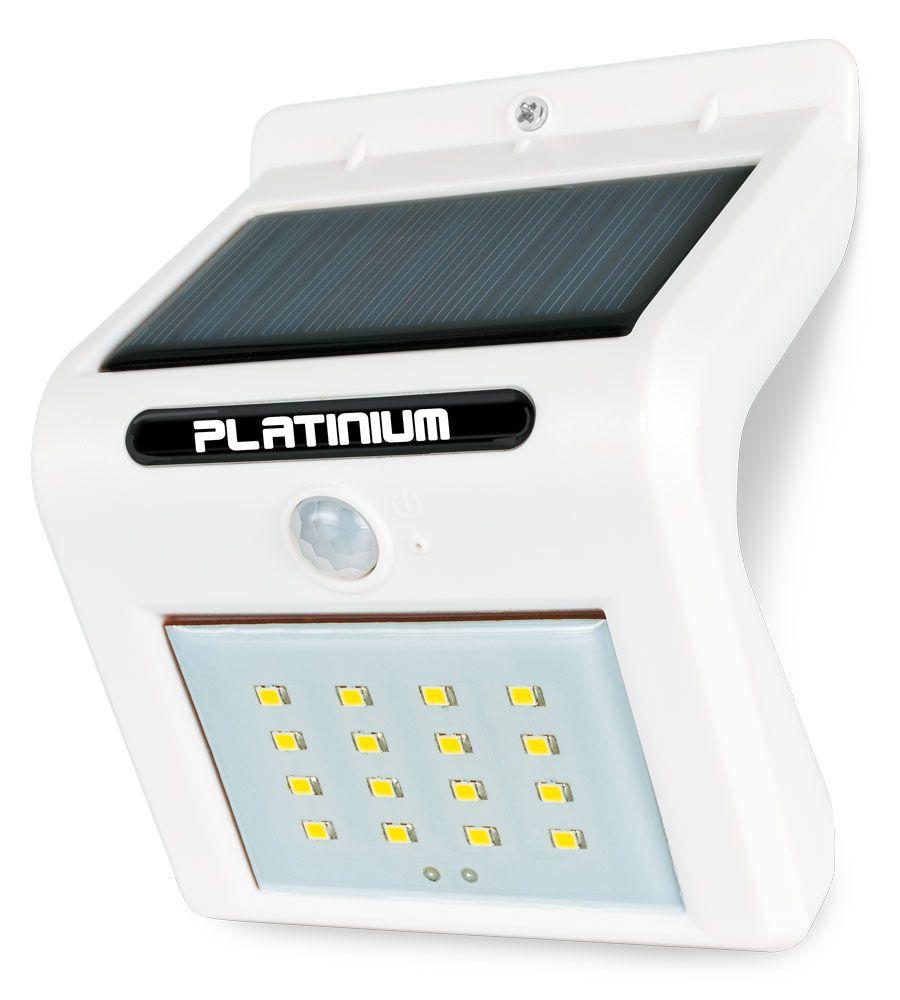Nástěnné solární LED světlo s detektorem pohybu, samostatně - Platinium