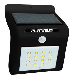 Nástěnné solární LED světlo s detektorem pohybu černá - Platinium