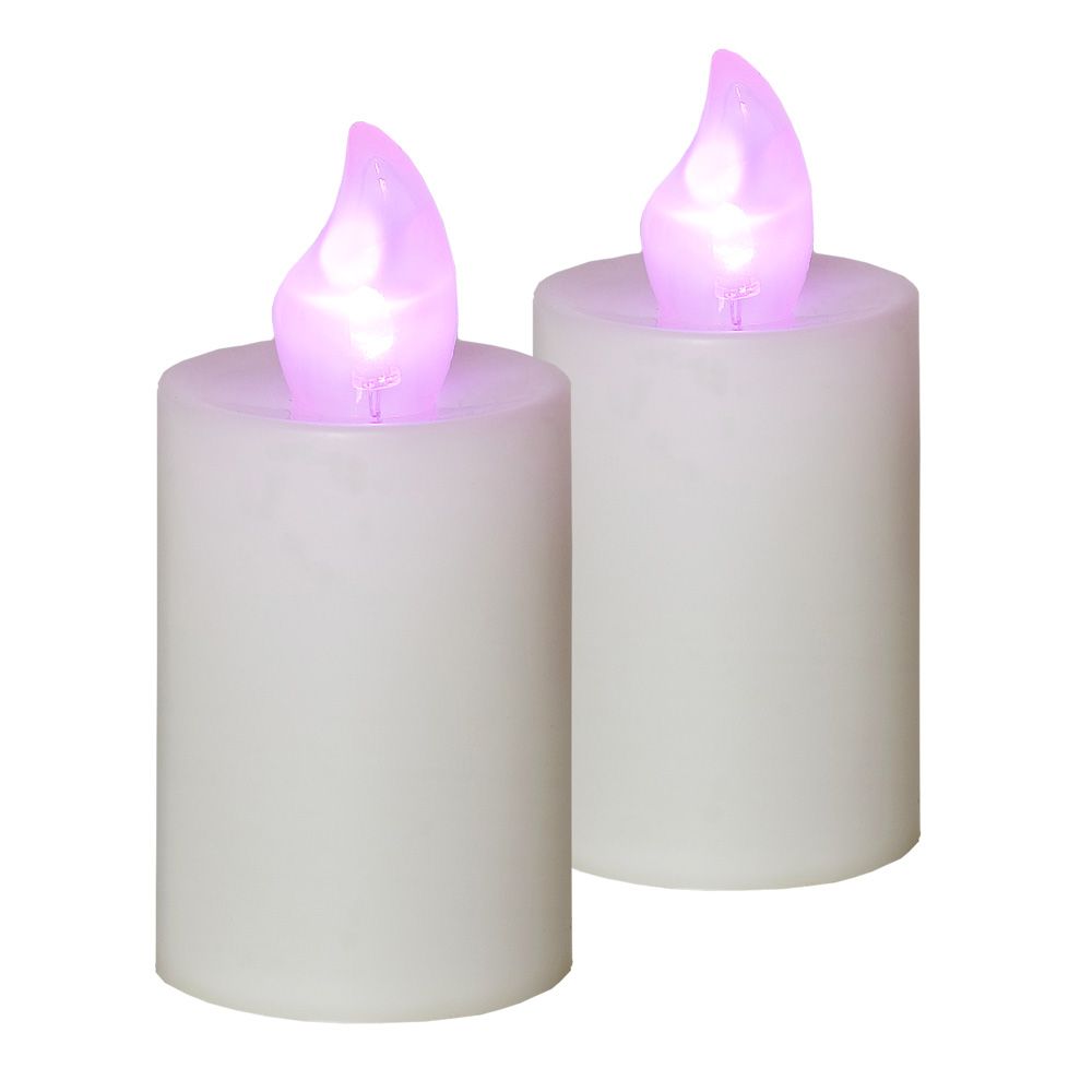 Elektrická svíčka s plamenem 2 ks bílá - HomeLife