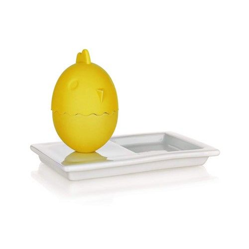 Silikonový kalíšek na vajíčka s talířkem 13,8x8,8cm COLOR PLUS YELLOW Banquet